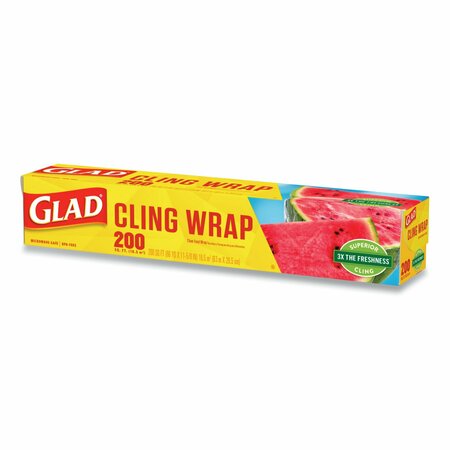 Glad ClingWrap Plastic Wrap, 200 Square Foot Roll, Clear 10012587000202